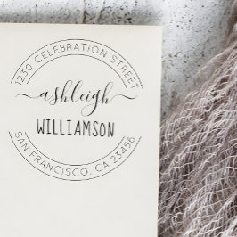 Sello De Caucho Nombre de script de personalizado y dirección de d