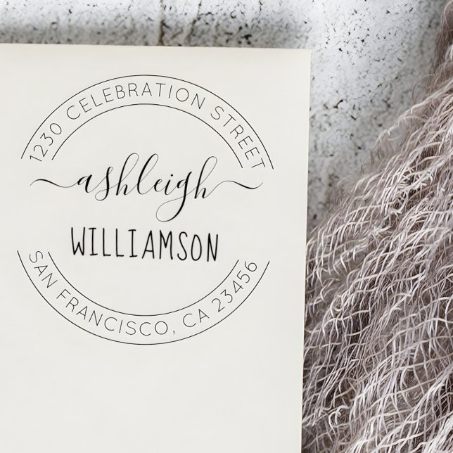 Sello De Caucho Nombre de script de personalizado y dirección de d (Subido por el creador)