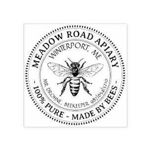 Sello De Caucho Nombre del apicultor de miel de abeja de miel de p