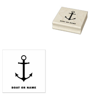 Sello De Caucho Nombre del barco de anclaje náutico personalizado