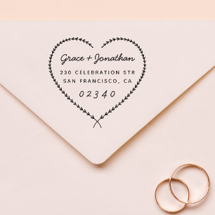 Sello De Caucho Nombre del boda Dirección de devolución de la coro