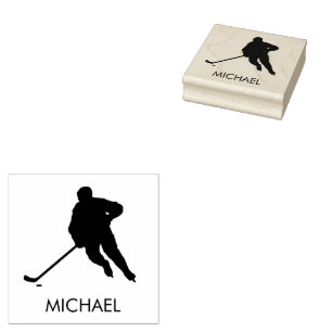 Sello De Caucho Nombre del jugador de hockey personalizado de moda
