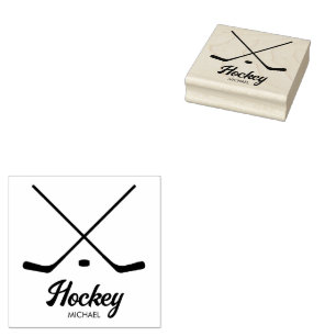 Sello De Caucho Nombre del jugador de hockey personalizado de moda