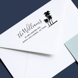 Sello De Caucho Nombre elegante inspirado en la playa y dirección 