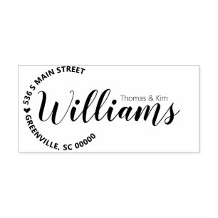 Sello De Caucho Nombre grande Circular Dirección Personalizado Sel