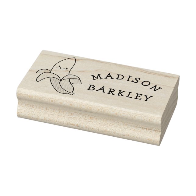 Sello De Caucho Nombre kawaii lindo de Banana Kid (Sello)