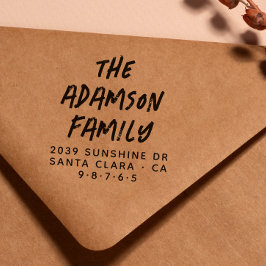 Sello De Caucho Nombre manuscrito elegante Dirección de devolución