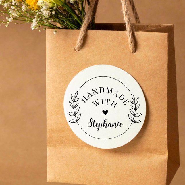 Sello De Caucho Nombre moderno Botánico personalizado hecho a mano (Subido por el creador)