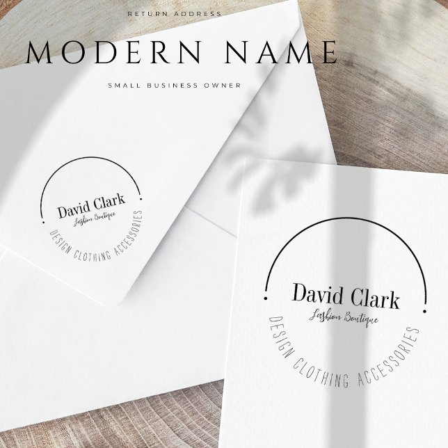 Sello De Caucho Nombre moderno profesional Propietario de pequeñas (Professional Modern Name Small Business Owner Rubber Stamp)