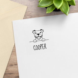 Sello De Caucho Nombre personalizado de Bulldog de foso sonriente