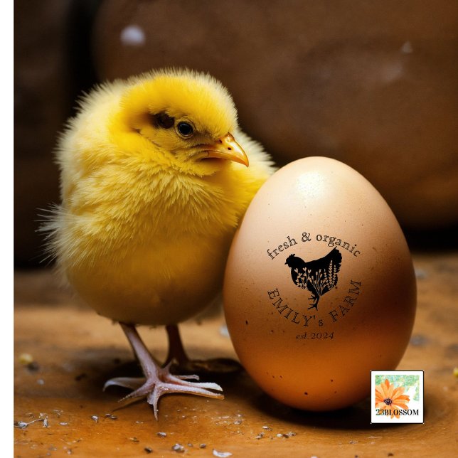 Sello De Caucho nombre personalizado de gallina de granja de campo (Subido por el creador)