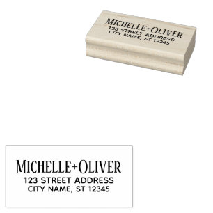 Sello De Caucho Nombre personalizado de guión moderno Boda Direcci