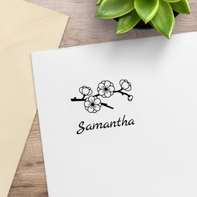 Sello De Caucho Nombre personalizado de la rama de florecimiento 1 (Subido por el creador)