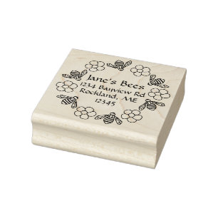 Sello De Caucho Nombre personalizado de las flores de miel
