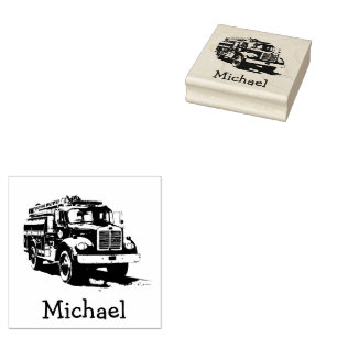 Sello De Caucho Nombre personalizado del camión de bomberos modern