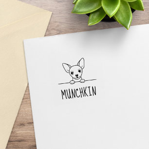 Sello De Caucho Nombre personalizado del perro chihuahua