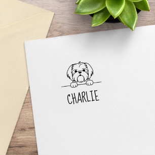 Sello De Caucho Nombre personalizado del perro pequeño chih Tzu