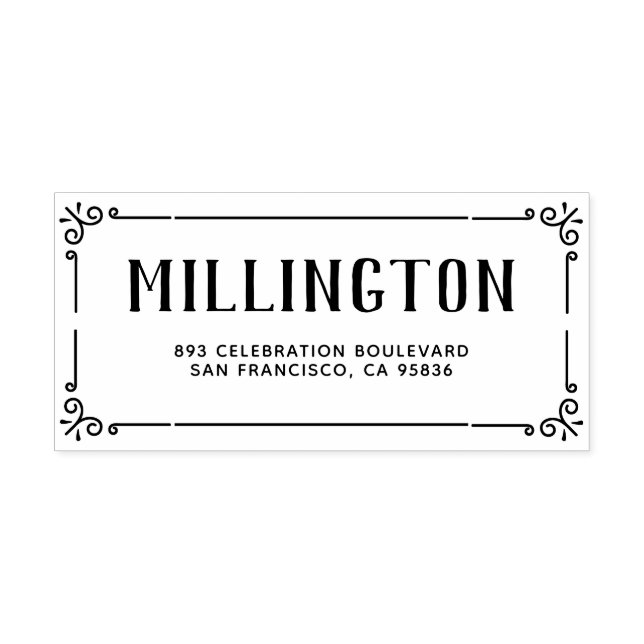 Sello De Caucho Nombre y dirección de devolución de la familia de  (Impresión)