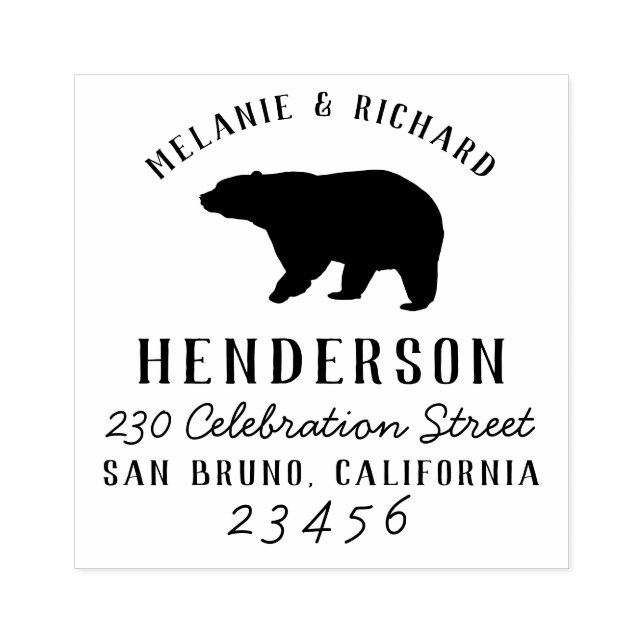 Sello De Caucho Nombre y dirección de devolución de la familia de  (Impresión)