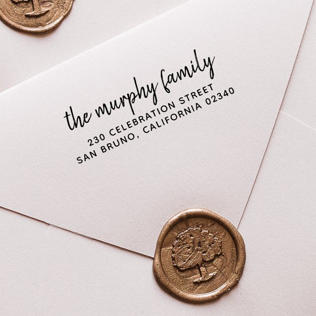 Sello De Caucho Nombre y dirección de devolución de la familia de  (Rubber Stamp Mock-up)