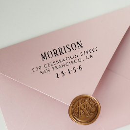 Sello De Caucho Nombre y dirección de devolución de la tipografía 