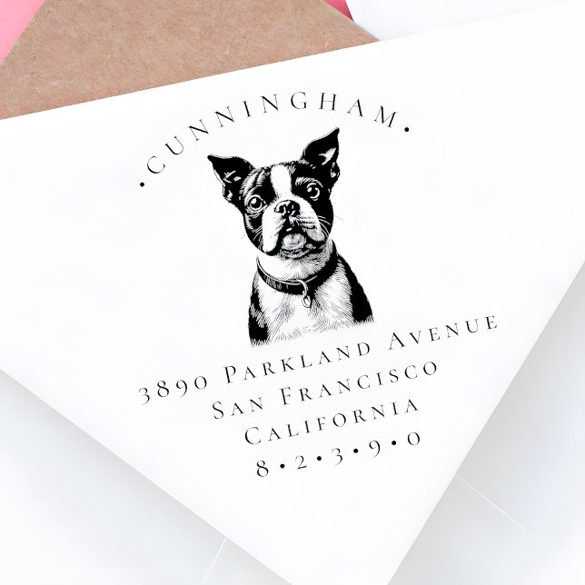 Sello De Caucho Nombre y dirección de regreso del perro del Mascot (Subido por el creador)