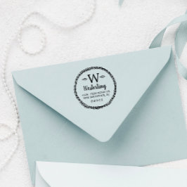 Sello De Caucho Nombre y dirección del monograma de la correa de t