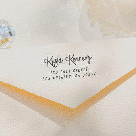 Sello De Caucho Nombre y dirección modernos de escritura a mano