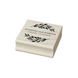 Sello De Caucho Nombre y fecha del Boda botánico