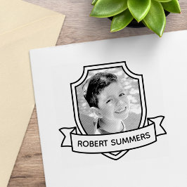 Sello De Caucho Nombre y foto personalizados de blindaje y cinta d