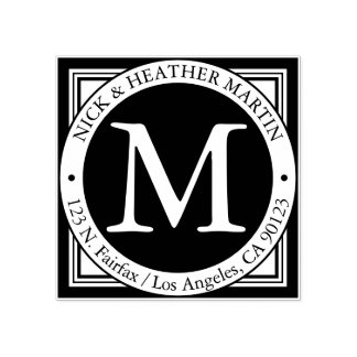 Sello De Caucho Nombres, apellidos Dirección inicial y devolución