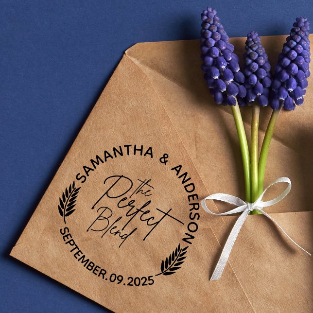 Sello De Caucho Nombres De Boda Y Fecha Personalizados | La mezcla (Subido por el creador)