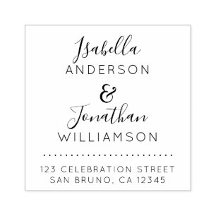 Sello De Caucho Nombres personalizados Elegante Dirección de devol