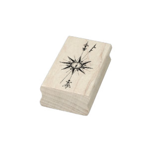 Sello De Caucho Nord Compass con Flechas Estampado de Arte de Cauc