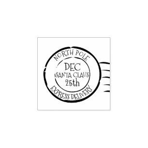 Sello De Caucho North Pole Express Delivery Santa Claus