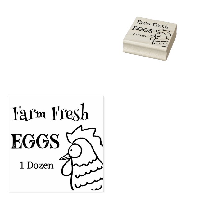 Sello De Caucho Nosey Rooster Farm Fresh Eggs (Sellado)