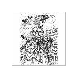 Sello De Caucho NOVIA DE HALLOWEB DE gótico, VELO DE MAMA, BOUQUET