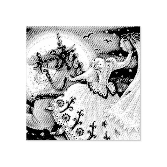 SELLO DE CAUCHO NOVIA DEL FLUJO DE DORMIR HALLOWEEN GOMA (Impresión)