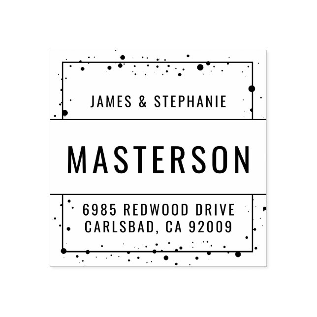 Sello De Caucho Nueva dirección de familia doméstica (Impresión)