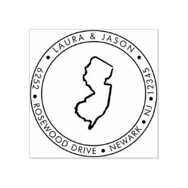 Sello De Caucho Nueva Jersey State Map Return Address Wood Art Sta