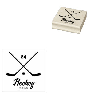 Sello De Caucho Número de nombre del jugador de hockey personaliza