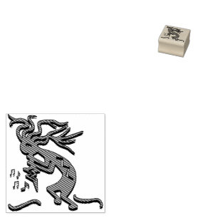 Sello De Caucho Obra de arte del músico del sudoeste Kokopelli