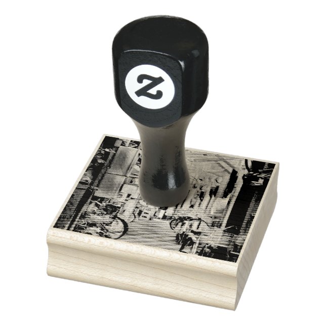 Sello De Caucho Obra de arte en bicicleta (Sello)