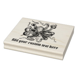 Sello De Caucho Octopus vintage al estilo Steampunk con tu texto
