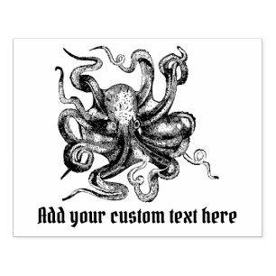Sello De Caucho Octopus vintage al estilo Steampunk con tu texto
