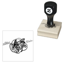 Sello De Caucho ola de delfines 