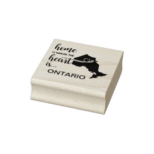 Sello De Caucho Ontario Canada Home es donde está el corazón