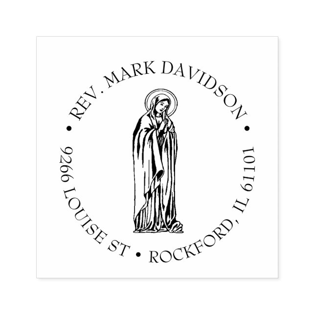 Sello De Caucho Oración católica bendita Virgen María Religiosa (Impresión)