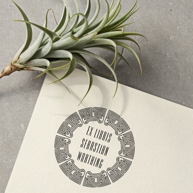 Sello De Caucho Ornamental Techno Circle Ex Libris Stamp (Subido por el creador)