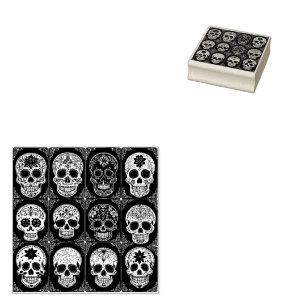 Sello De Caucho Ornate Sugar Skull Tintamp Day of the Dead